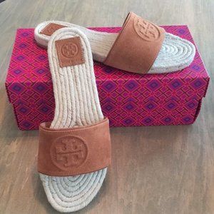 Tory Burch Benton Espadrille Slide 8.5 NIB Ambra